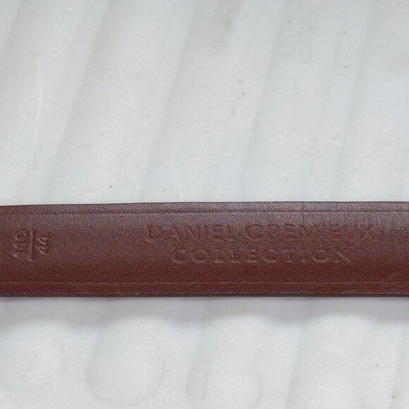 DANIEL CREMIEUX Collection Mens Brown Italian Leather Belt Silver Buckle Size 44 - Picture 7 of 16